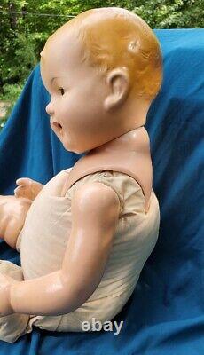 Antique 1920's-30's Era Effanbee Lovums Composition & Cloth Baby Doll 26 Tall
