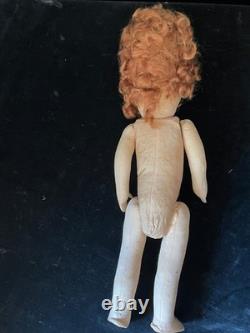Antique 1930s French Painted Cloth Doll 15.5 Raynal Style Original Clothes