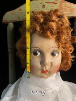 Antique 1930s French Painted Cloth Doll 15.5 Raynal Style Original Clothes