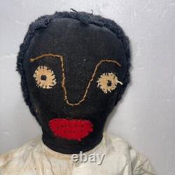 Antique American hand-made cloth doll early 20th Century