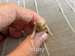 Antique Bisque Jointed FROZEN CHARLOTTE DOLL. 1 3/4. All Original. RARE