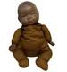 Antique Black African Baby Bisque Porcelain Head & Hands Brown Cloth Body Doll