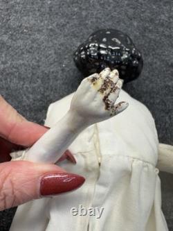 Antique China Head Doll Porcelain Cloth Body Victorian Style Doll Vintage