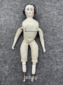 Antique China Head Doll Porcelain Cloth Body Victorian Style Doll Vintage