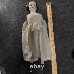 Antique China Head Doll Porcelain Cloth Body Victorian Style Doll Vintage
