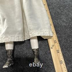 Antique China Head Doll Porcelain Cloth Body Victorian Style Doll Vintage