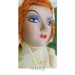 Antique French Boudoir Doll Hand PAINTED EYES & LIPS Rare French Doll