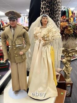 Antique General Dwight D. Eisenhower And His Bride Mimi. Historical Wax Figures