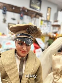 Antique General Dwight D. Eisenhower And His Bride Mimi. Historical Wax Figures