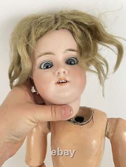 Antique German 11 1/2 DEP HANDWERCK 3 Bisque Head Doll 22 Large Tall Mold # 99