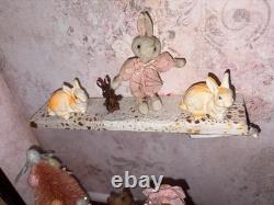 Antique German Bisque Dolls 8091 0½B Dollhouse Scene Bunnies