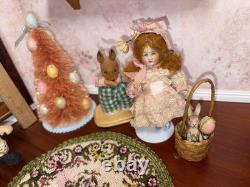 Antique German Bisque Dolls 8091 0½B Dollhouse Scene Bunnies