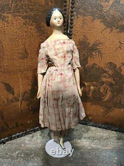Antique Paper Mache Milliners Model Doll Great Hairstyle Outfit Stunning Rare