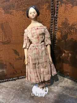 Antique Paper Mache Milliners Model Doll Great Hairstyle Outfit Stunning Rare