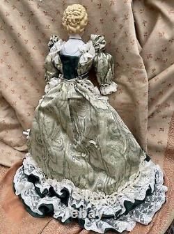 Antique Parian Doll 21 Empress Augusta, Molded Bodice, Cross, Head 5 1/2 Tall
