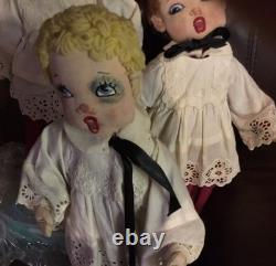 Antq/Vntg Artist RowdyChoir Boy Rag Dolls/ 1938 Norman Rockwell Magazine Pic