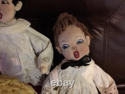 Antq/Vntg Artist RowdyChoir Boy Rag Dolls/ 1938 Norman Rockwell Magazine Pic