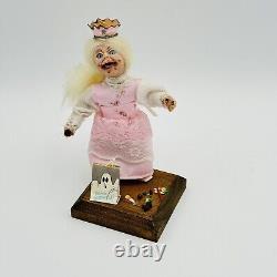 Artisan Halloween Doll Trick Or Treater In Princess Costume Figurine SIGNED