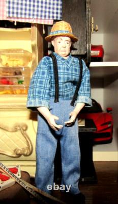 Artisan Jointed Bisque Doll 112 Rare Vintage Collectible Grandpa, Oldman Doll