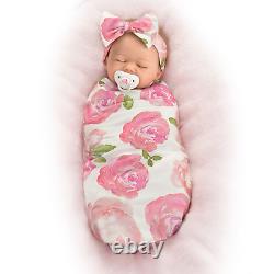 Ashton-Drake Rosie Baby Doll With Custom Swaddle Blanket by Marissa May