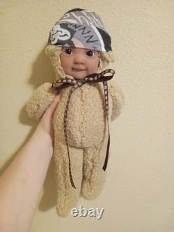 Authentic, Handmade Silicone Cuddle Reborn Baby Teddy Bear, Realistic Face, OOAK