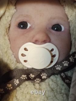 Authentic, Handmade Silicone Cuddle Reborn Baby Teddy Bear, Realistic Face, OOAK