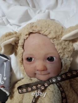 Authentic, Handmade Silicone Cuddle Reborn Baby Teddy Bear, Realistic Face, OOAK