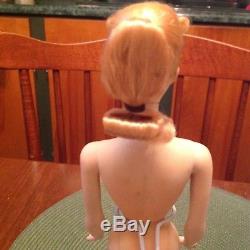 Awesome Vintage Blond #3 Barbie Original Ponytail Set Tm Box Stand Rare #2 Body
