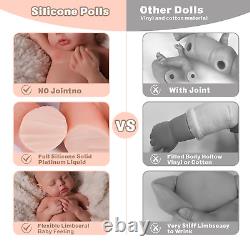 BABESIDE Reborn Baby Dolls Girl Lucy Full Silicone Body Realistic-Newborn Dolls
