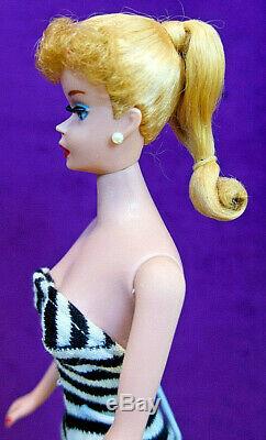 BEAUTY 1961 #5 Vintage Barbie Blonde PT S/S Booklet Glasses Stand Repro Box BIN