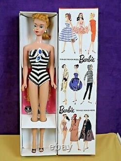 BEAUTY #4 Vintage Barbie Blond Ponytail OSS Glasses Shoes Std Repro Box BIN