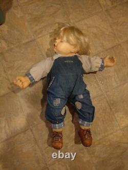 Baby Boy Sleeping Porcelain Doll, Unknown maker, 25 INCHES