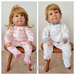 Baby dolls boy girl twins Pat Seacrist 22 inches 2 dolls 1993 adora ble
