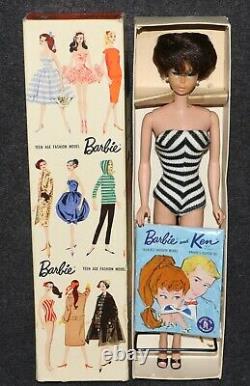 Barbie #0850 1961 MIB Barbie Brunette Bubble Cut 1st Issue