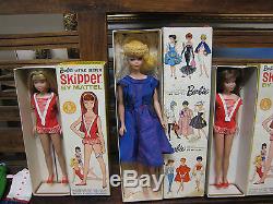 Barbie 850 2X Skipper 950 Ken Doll & HUGE CLOTHES & ACCESSORY LOT 1960's Vintage