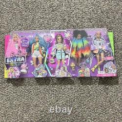 Barbie Extra 5 Doll Set 70 Piece 6 Pets Brand New