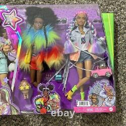 Barbie Extra 5 Doll Set 70 Piece 6 Pets Brand New