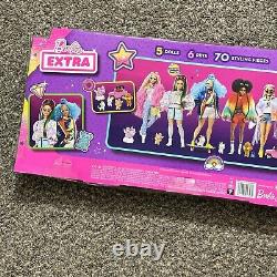 Barbie Extra 5 Doll Set 70 Piece 6 Pets Brand New