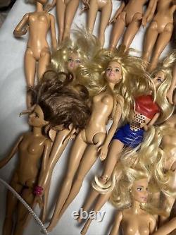 Barbie Lot Of 32 Dolls Mixed Years Mattel Nude