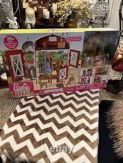 Barbie Sweet Orchard Farm Barn Play Set & Barbie Farmer Doll & Tractor SET