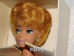 Barbie VINTAGE 1961 WHITE GINGER BUBBLECUT BARBIE Doll withWRIST TAG & BOX