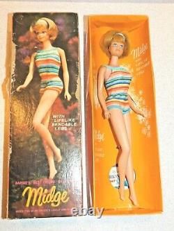 Barbie VINTAGE Ash Blonde BEND LEG MIDGE Doll withBOX