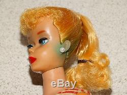 Barbie VINTAGE Blonde 1961 #5 PONYTAIL BARBIE Doll withFACTORY HAIR SET