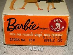 Barbie VINTAGE Blonde 1961 BUBBLECUT Doll withFACTORY HAIR SET & BOX
