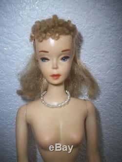 Barbie VINTAGE Blonde #3 PONYTAIL BARBIE Doll withBROWN SHADOW