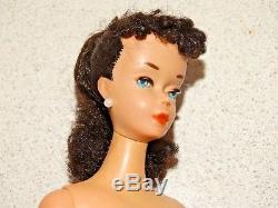 Barbie VINTAGE Brunette #3 PONYTAIL BARBIE Doll withBROWN SHADOW