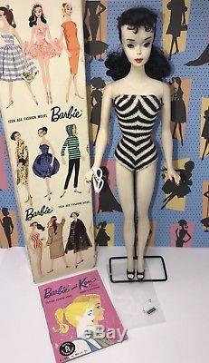 Barbie VINTAGE Brunette #3 Ponytail with OSS Box Stand Sunglasses OTS + More