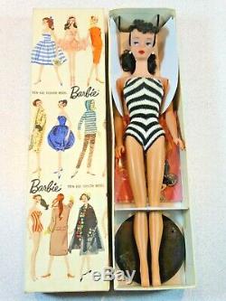 Barbie VINTAGE Brunette #4 PONYTAIL BARBIE Doll withBox