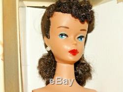 Barbie VINTAGE Brunette #4 PONYTAIL BARBIE Doll withPedestal Stand & Box