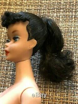 Barbie VINTAGE Brunette #4 PONYTAIL BARBIE Doll with shoes and Box